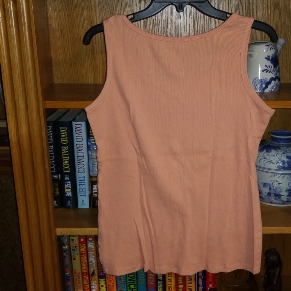 Relativity Peach Ribbed Tank Top - Picture 3 of 4